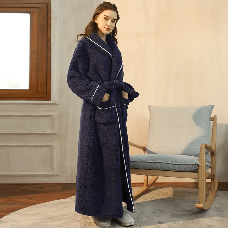 Cozy Belted Fleece Robe for Cold Weather