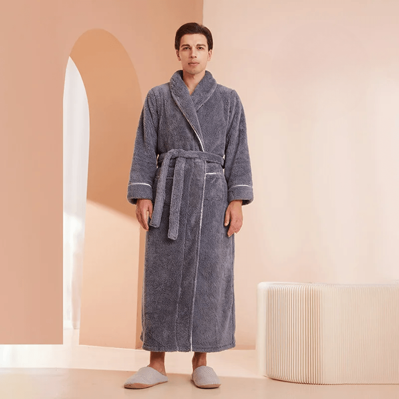 Cozy Belted Fleece Robe for Cold Weather