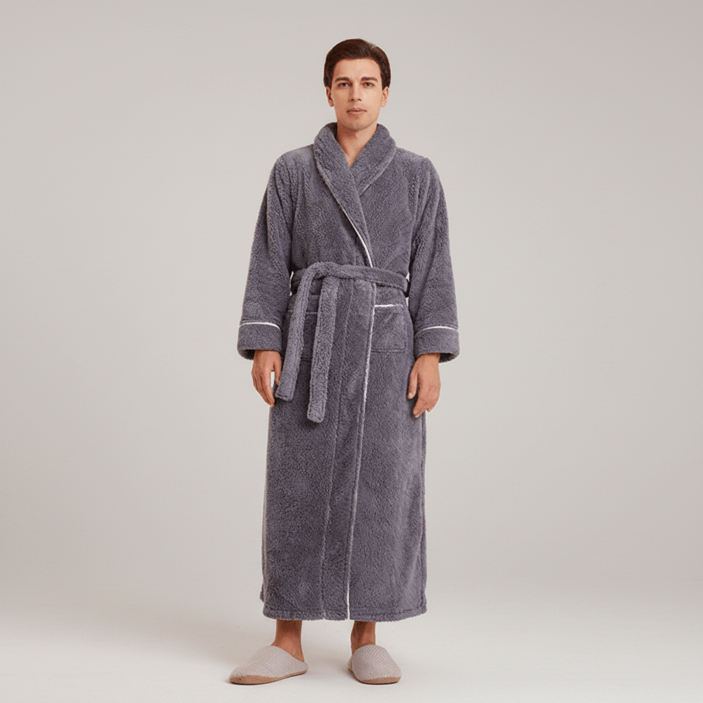 Cozy Belted Fleece Robe for Cold Weather
