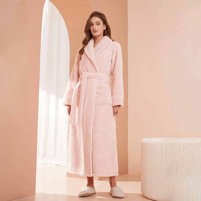 Cozy Belted Fleece Robe for Cold Weather