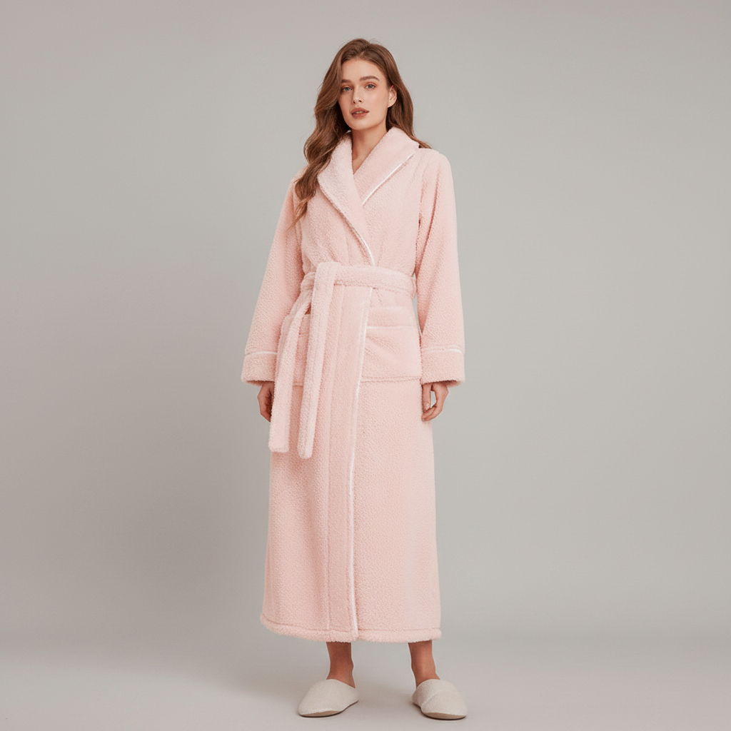 Cozy Belted Fleece Robe for Cold Weather