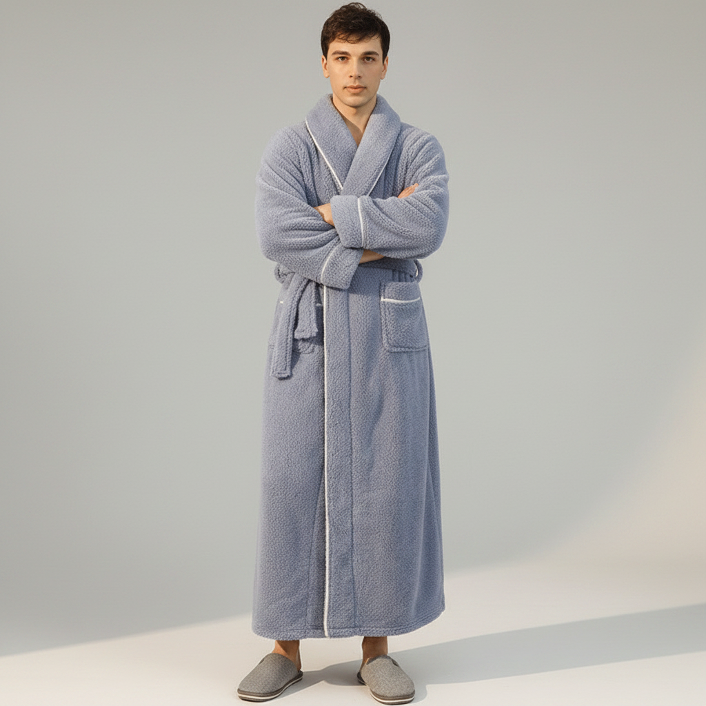 Cozy Belted Fleece Robe for Cold Weather