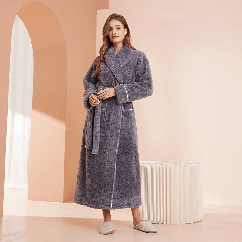Cozy Belted Fleece Robe for Cold Weather