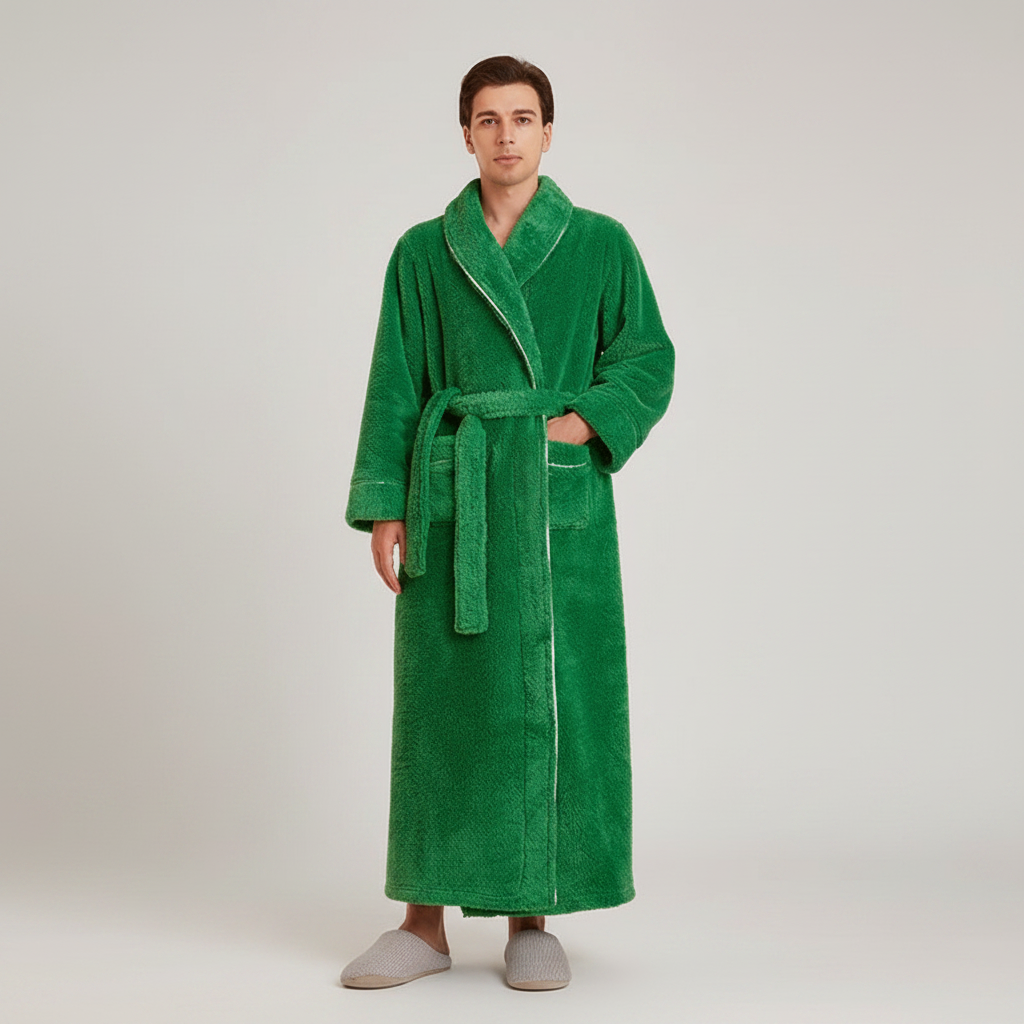 Cozy Belted Fleece Robe for Cold Weather