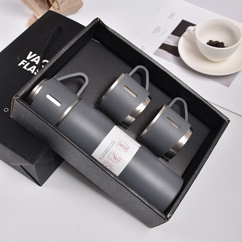 Insulated Stainless Steel Flask Set for Outdoor Adventures