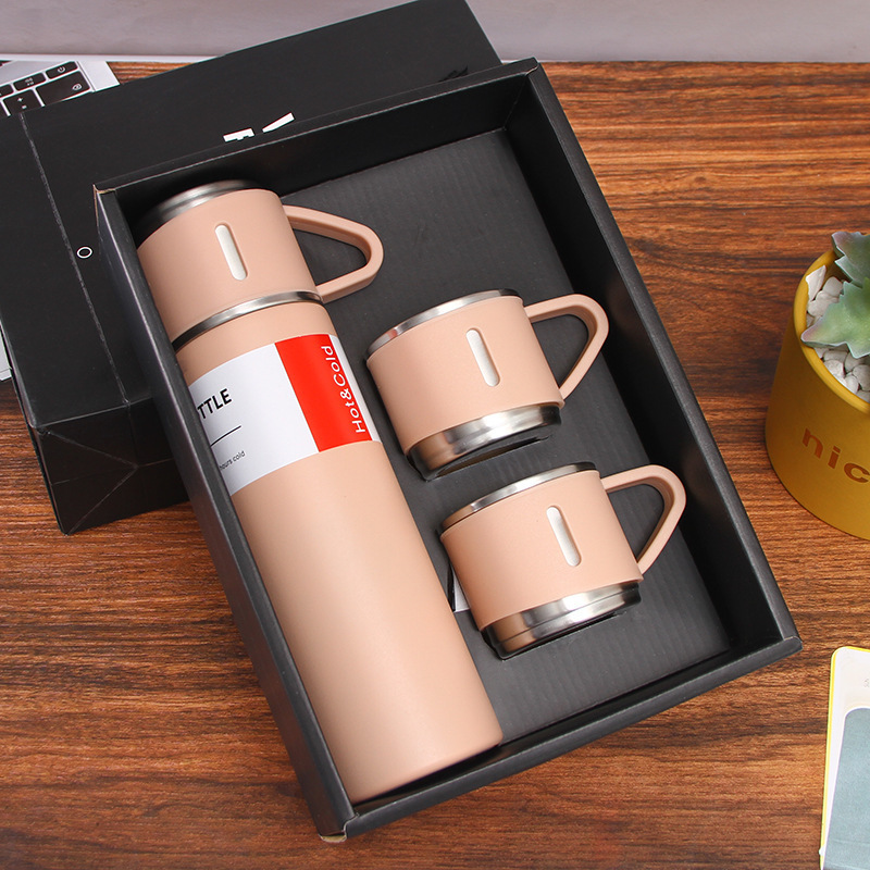 Insulated Stainless Steel Flask Set for Outdoor Adventures