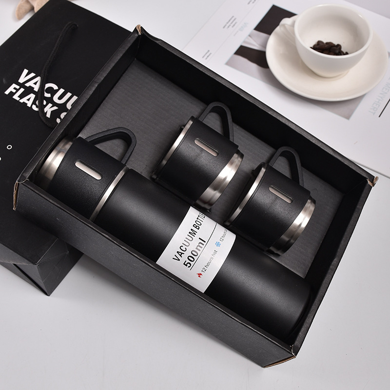 Insulated Stainless Steel Flask Set for Outdoor Adventures