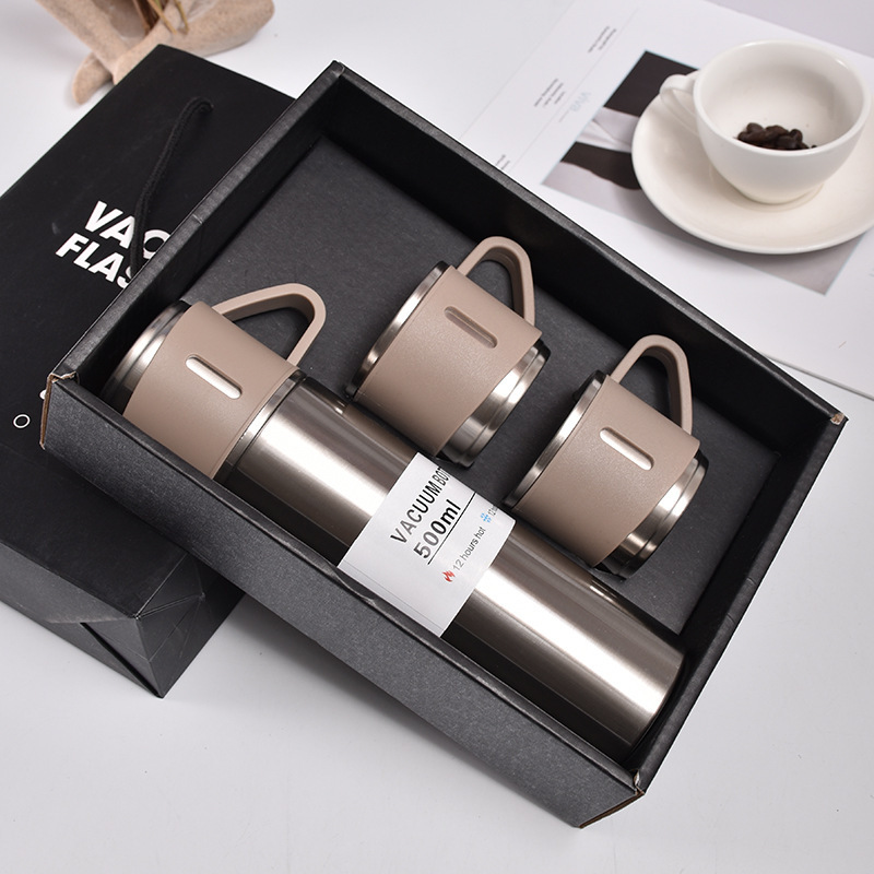Insulated Stainless Steel Flask Set for Outdoor Adventures