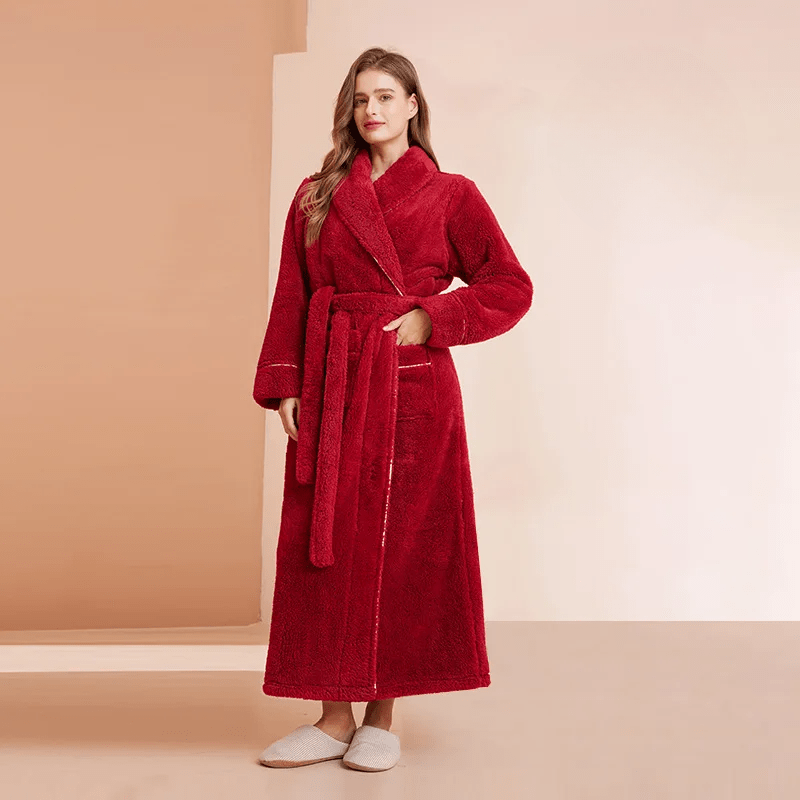 Cozy Belted Fleece Robe for Cold Weather