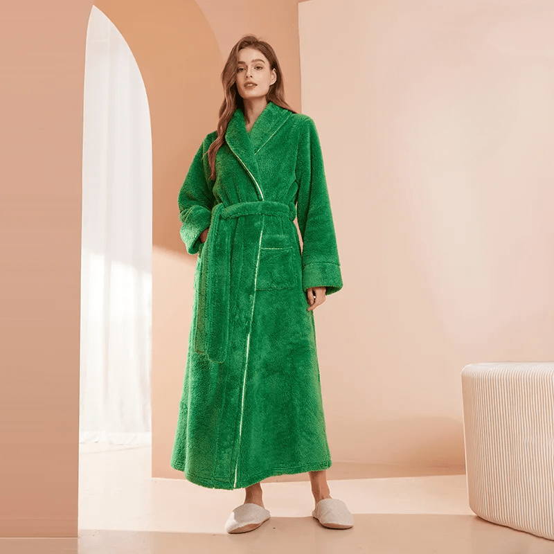 Cozy Belted Fleece Robe for Cold Weather