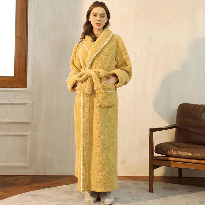 Cozy Belted Fleece Robe for Cold Weather