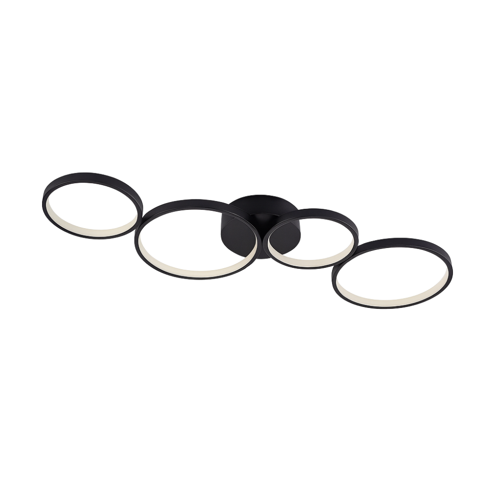 Ceiling Light LED Flush Mount Black Modern Ring Fixture