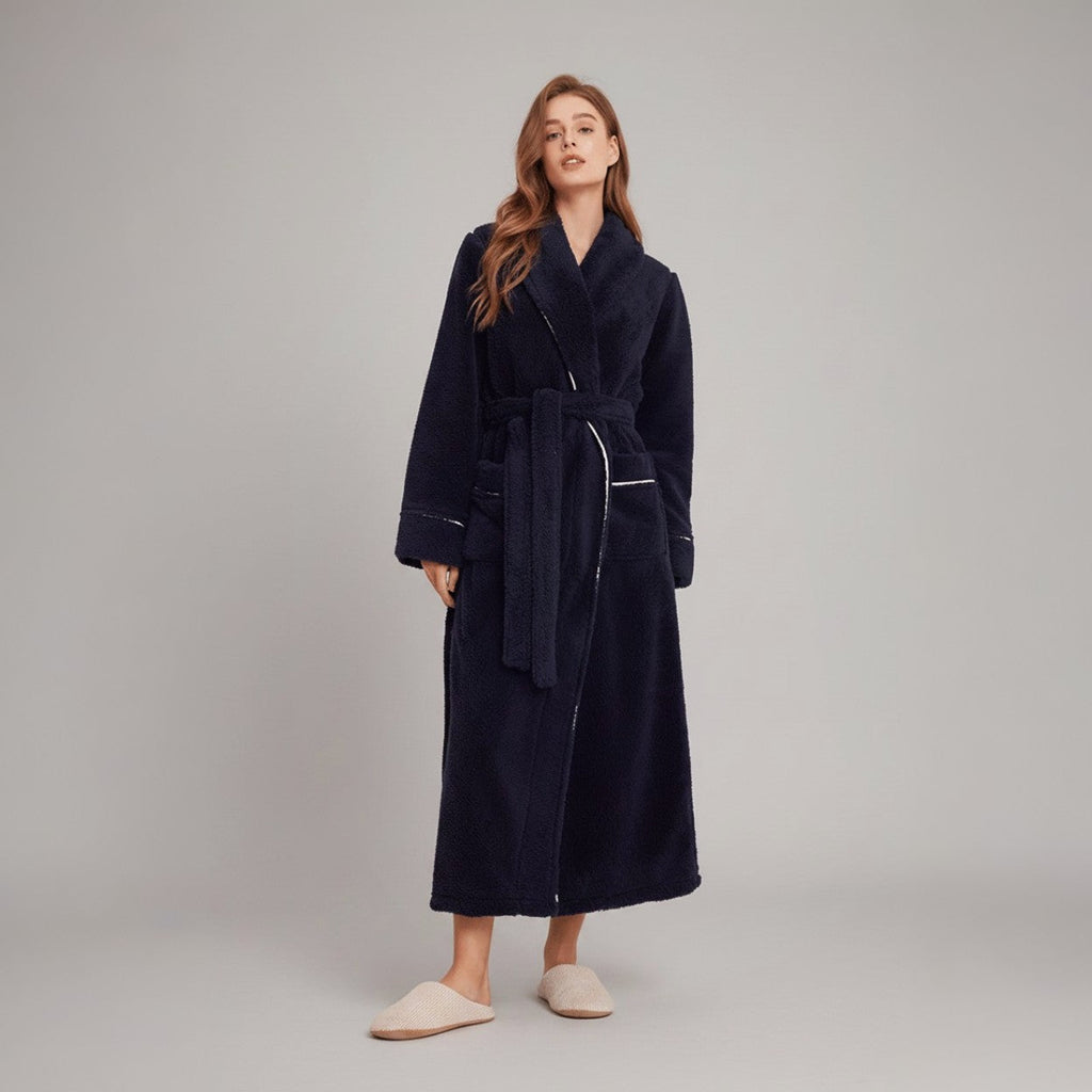 Cozy Belted Fleece Robe for Cold Weather