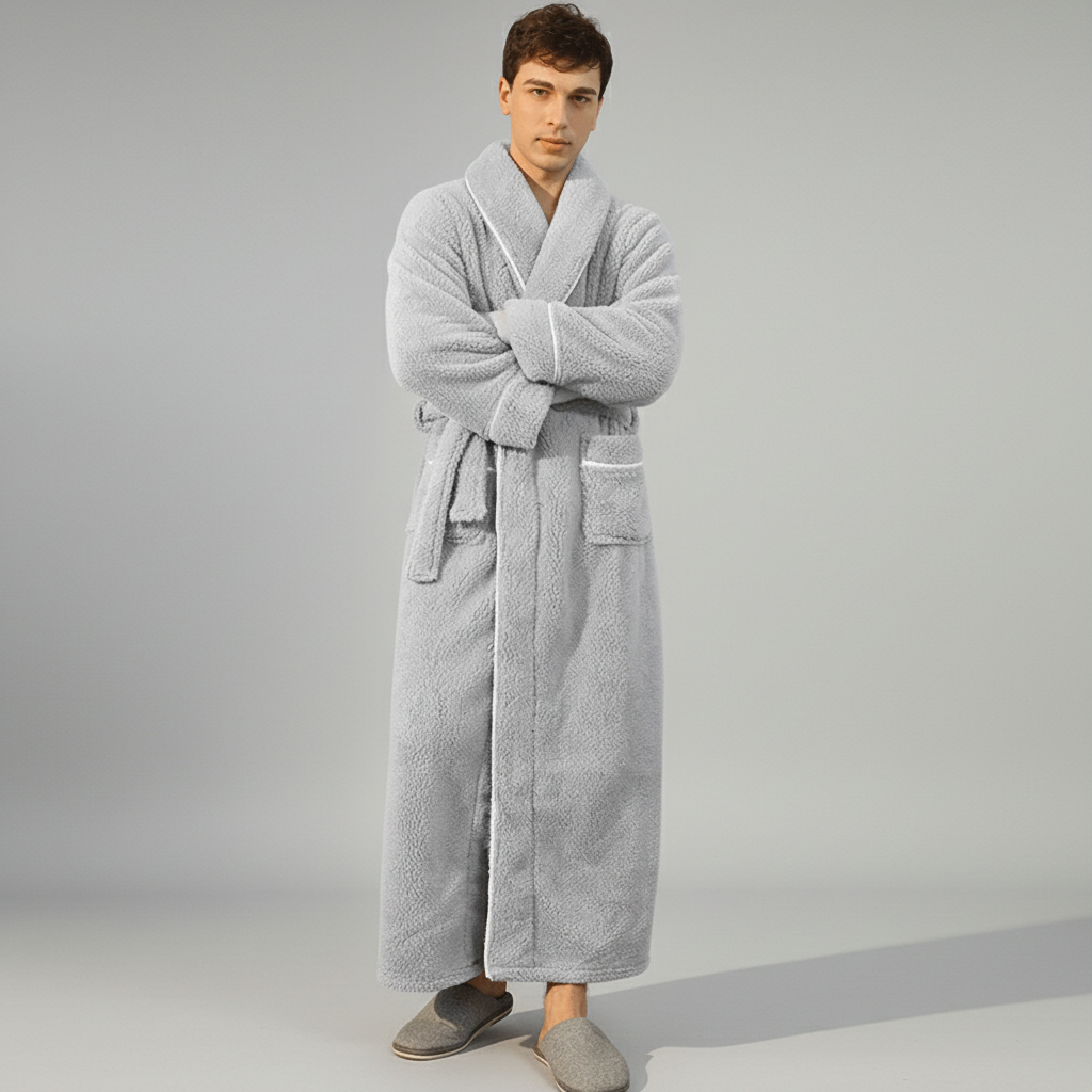 Cozy Belted Fleece Robe for Cold Weather
