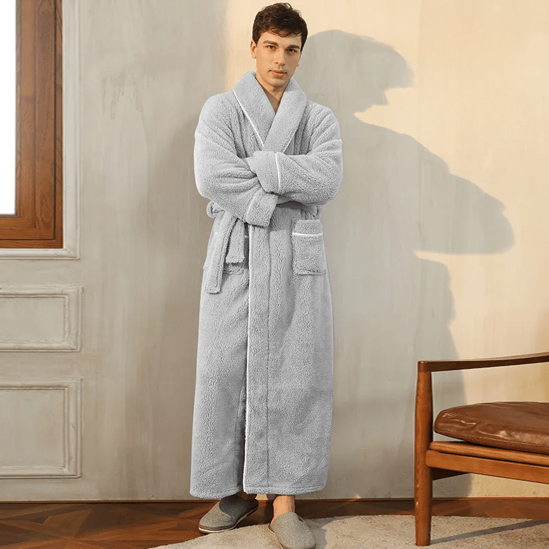 Cozy Belted Fleece Robe for Cold Weather