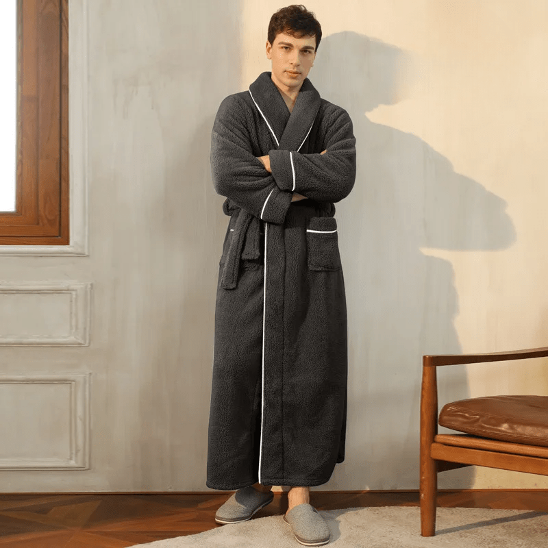 Cozy Belted Fleece Robe for Cold Weather