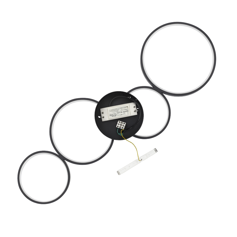 Ceiling Light LED Flush Mount Black Modern Ring Fixture
