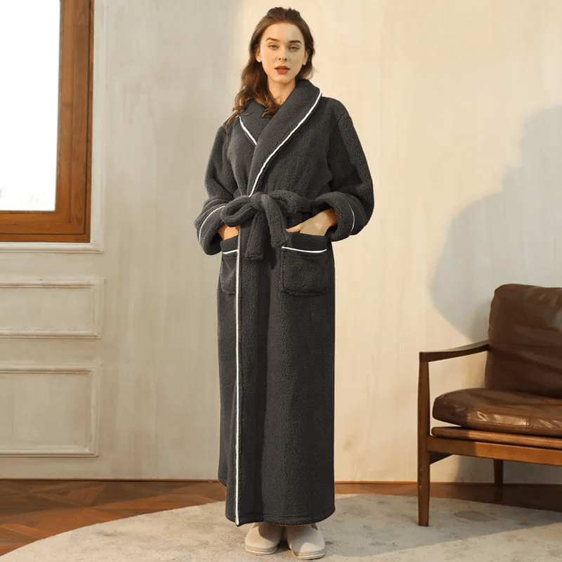 Cozy Belted Fleece Robe for Cold Weather