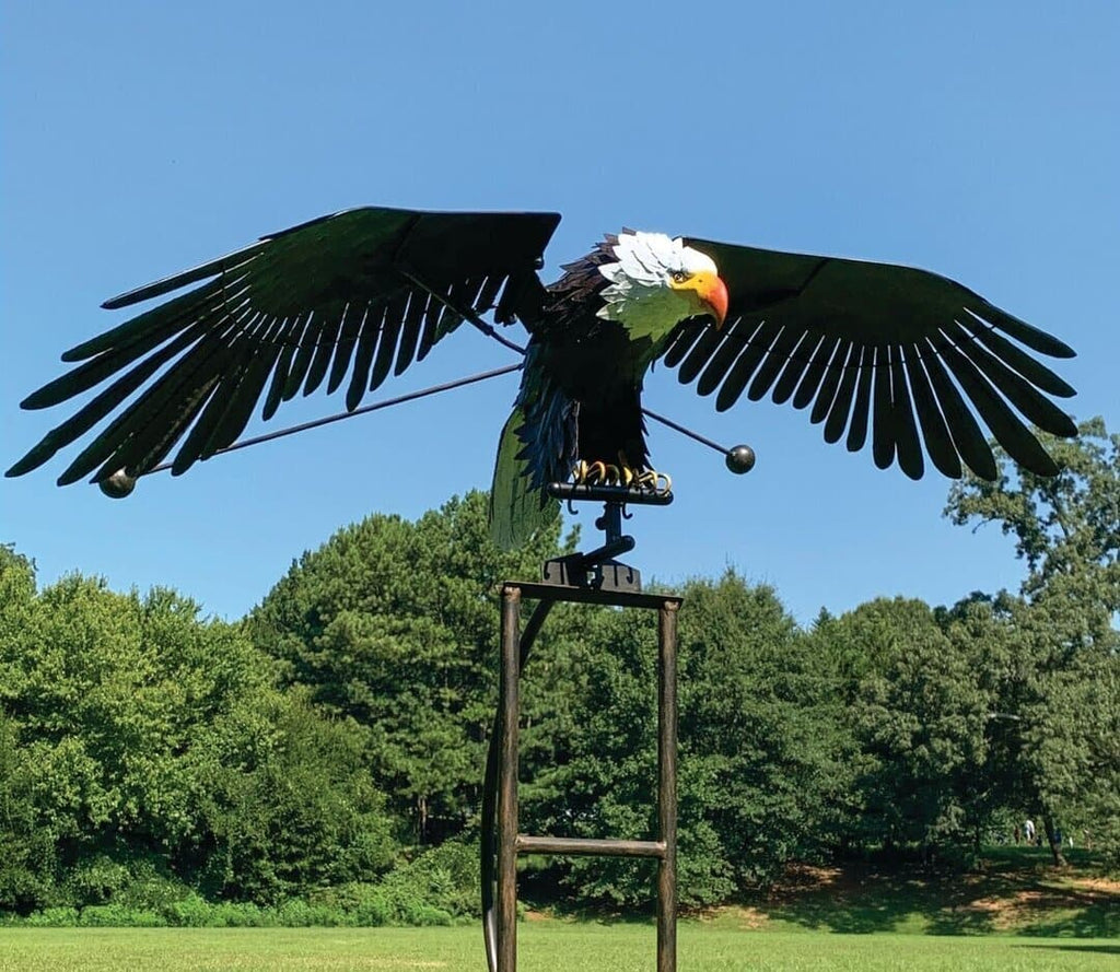 Metal Bird Wind Spinner Garden Stake Ornament