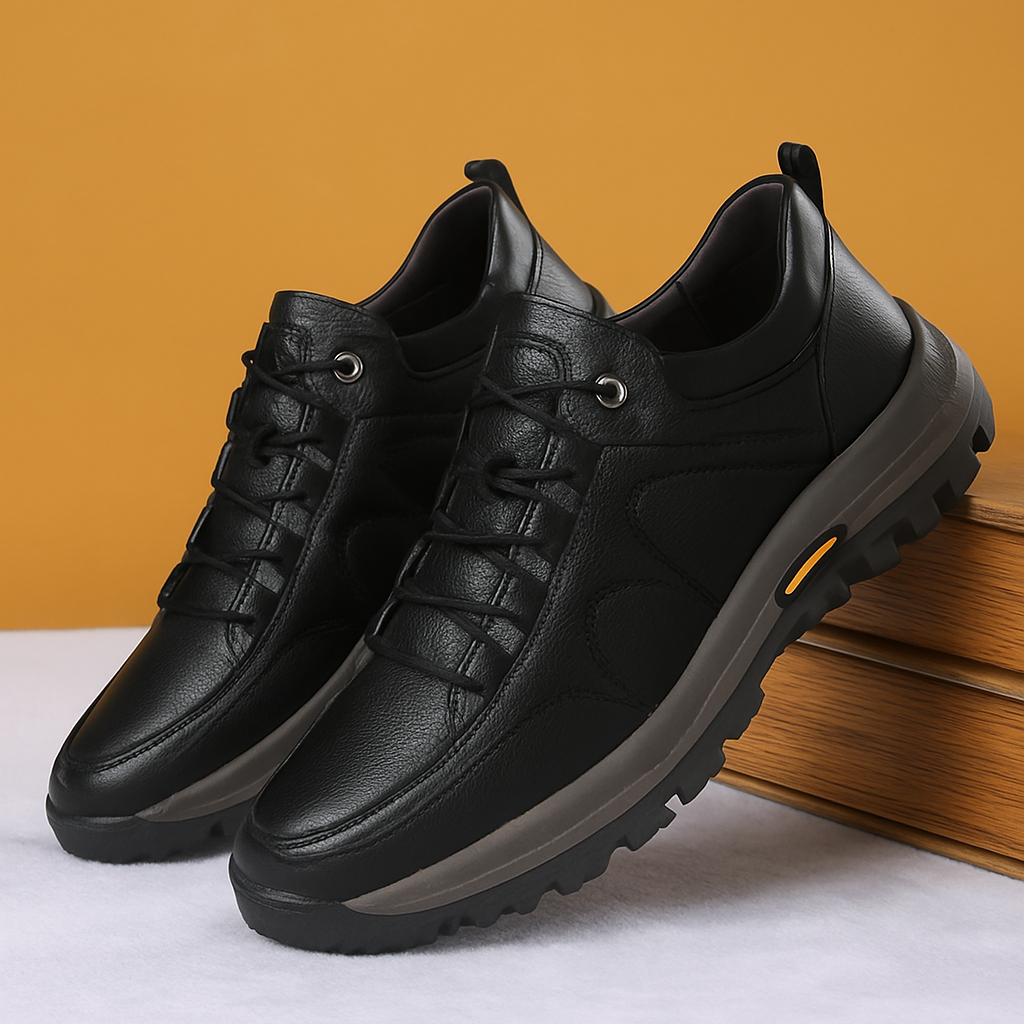 Men's Leather Walking Shoes with Arch Support