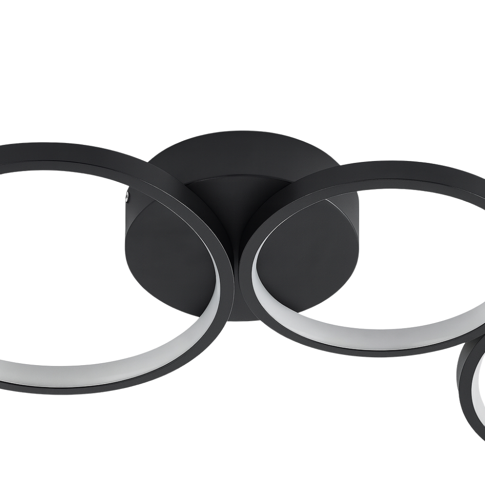 Ceiling Light LED Flush Mount Black Modern Ring Fixture