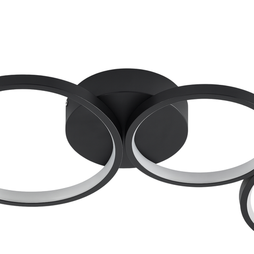 Ceiling Light LED Flush Mount Black Modern Ring Fixture