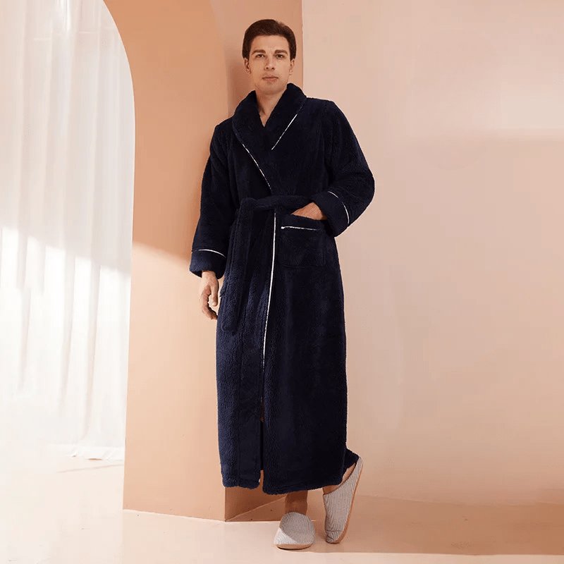Cozy Belted Fleece Robe for Cold Weather