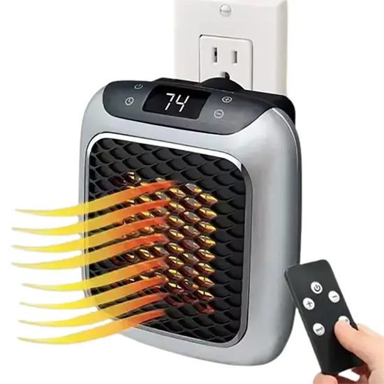 Wall Outlet Ceramic Space Heater with Remote