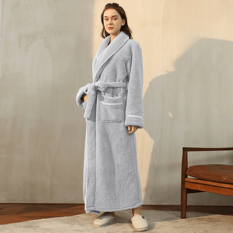 Cozy Belted Fleece Robe for Cold Weather