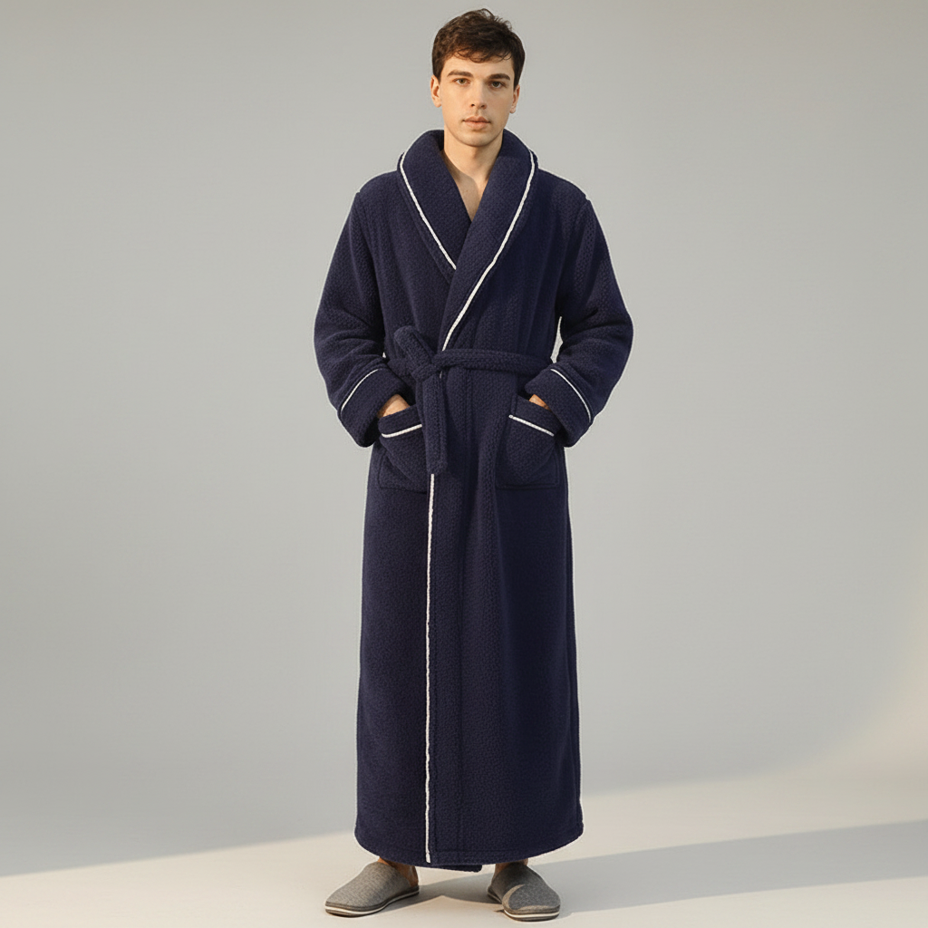 Cozy Belted Fleece Robe for Cold Weather