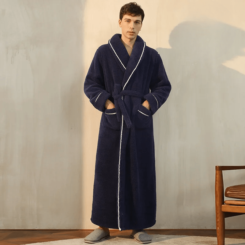 Cozy Belted Fleece Robe for Cold Weather