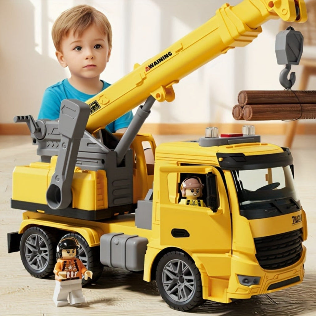 Kids' Crane Truck Playset with Lights and Sound