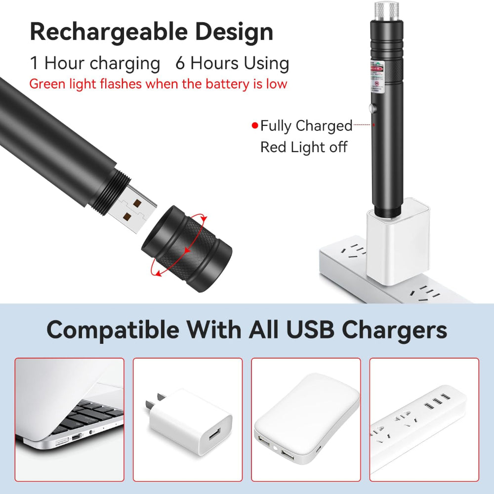 Rechargeable High-Powered Green Beam Outdoor Pointer