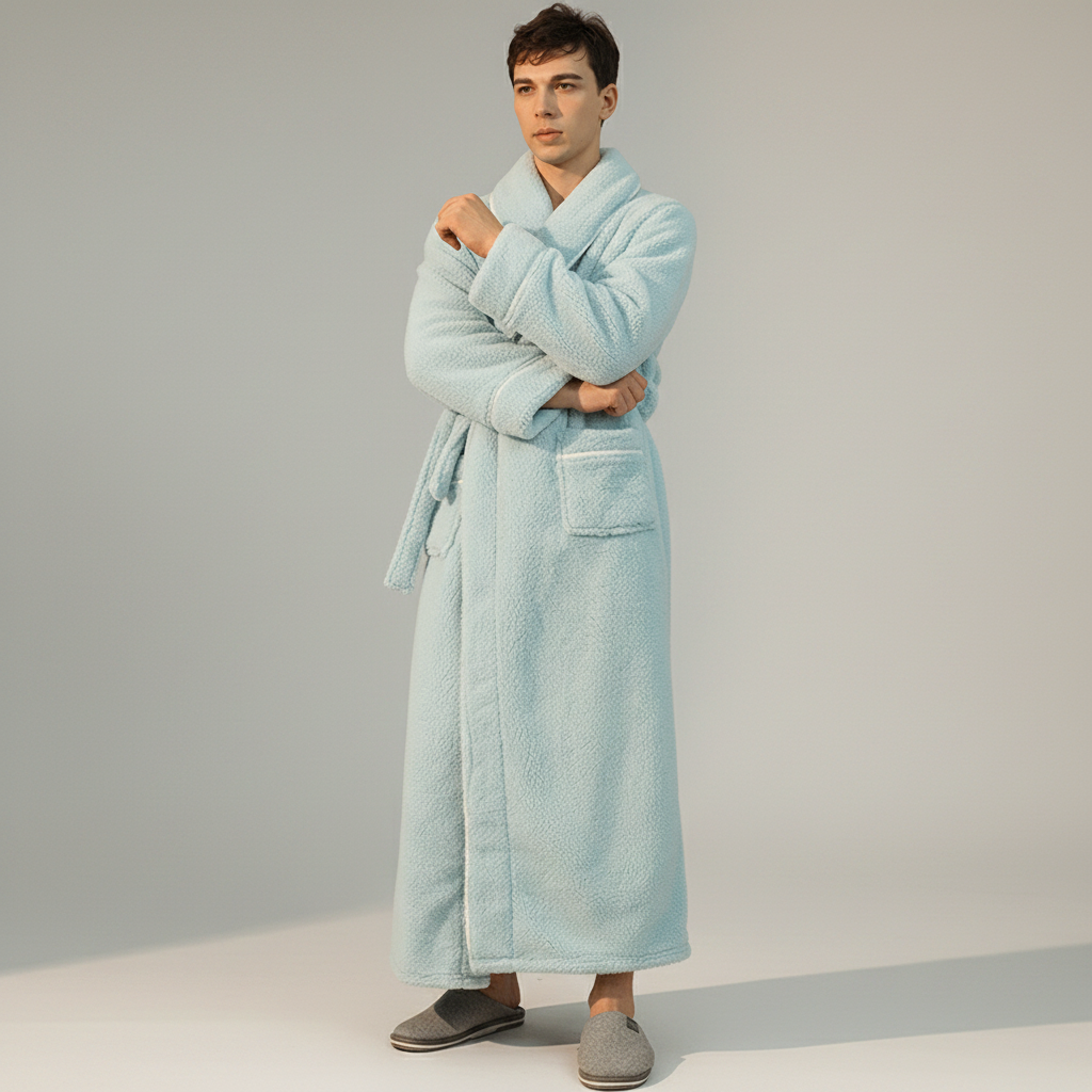 Cozy Belted Fleece Robe for Cold Weather