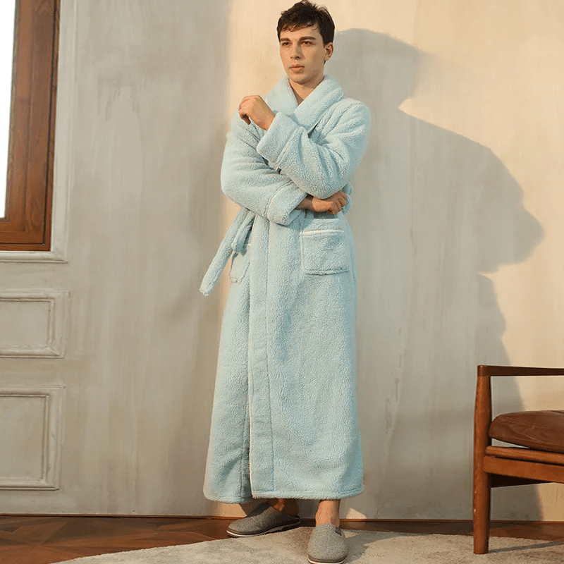 Cozy Belted Fleece Robe for Cold Weather