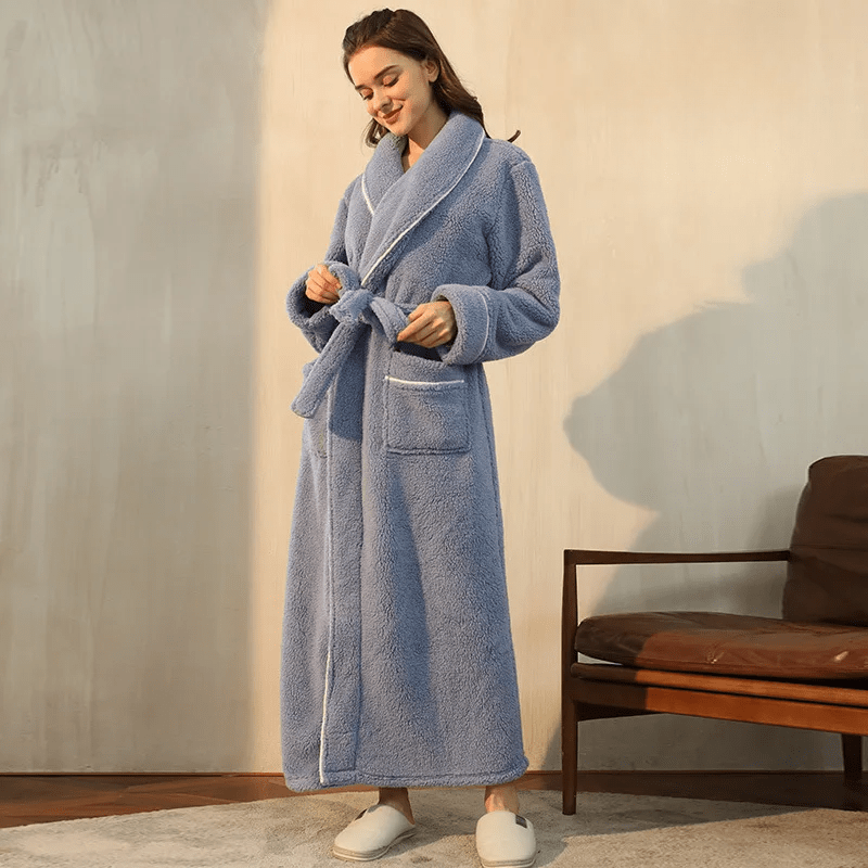 Cozy Belted Fleece Robe for Cold Weather