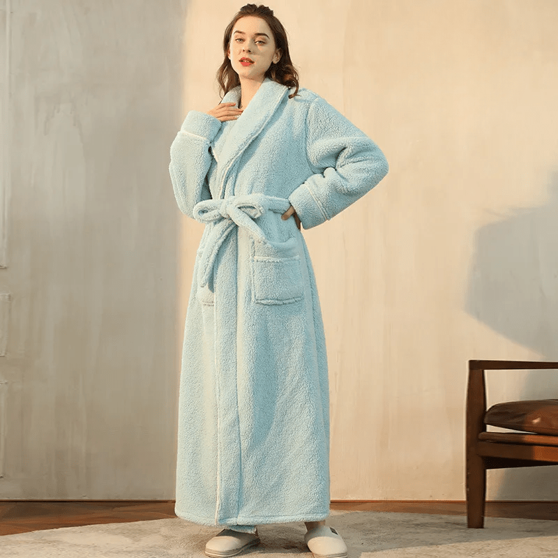 Cozy Belted Fleece Robe for Cold Weather
