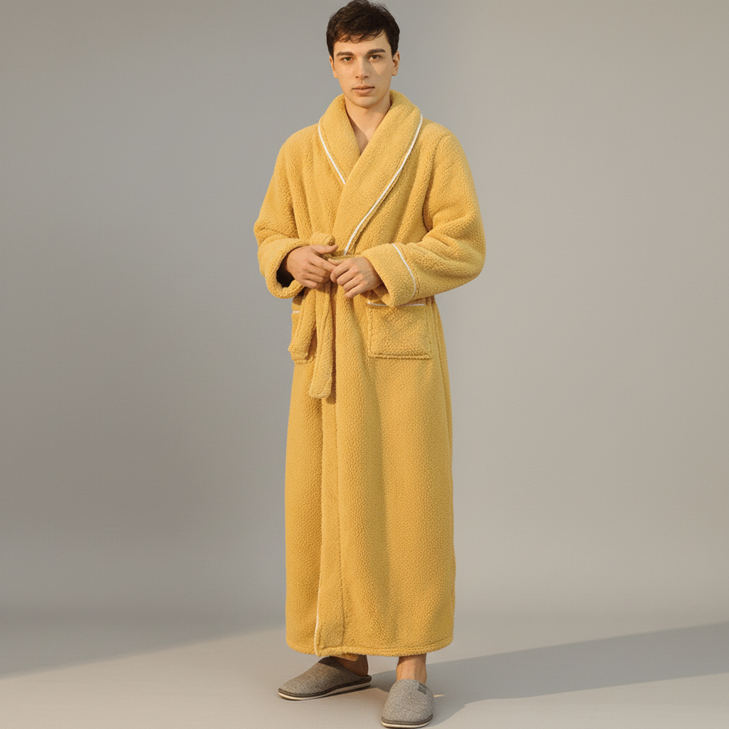 Cozy Belted Fleece Robe for Cold Weather