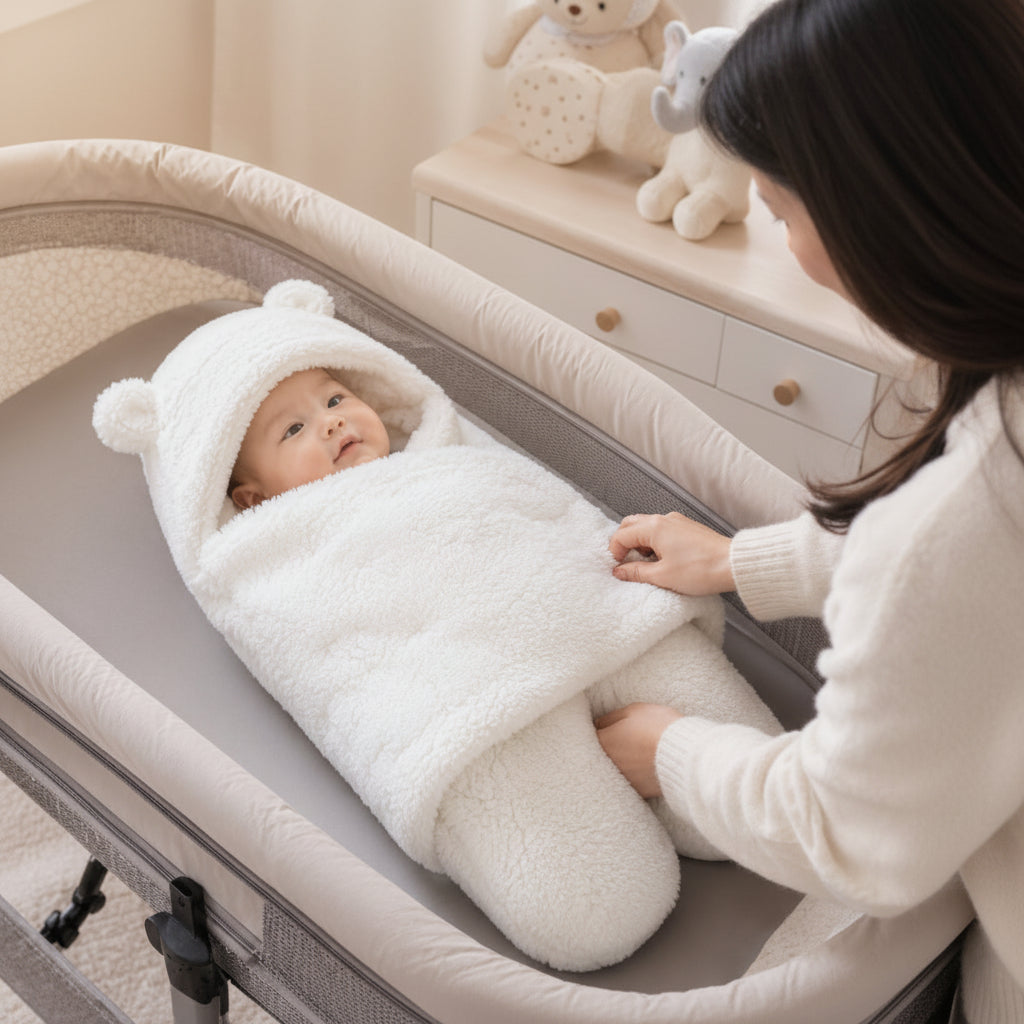Hooded Fleece Baby Wrap Blanket