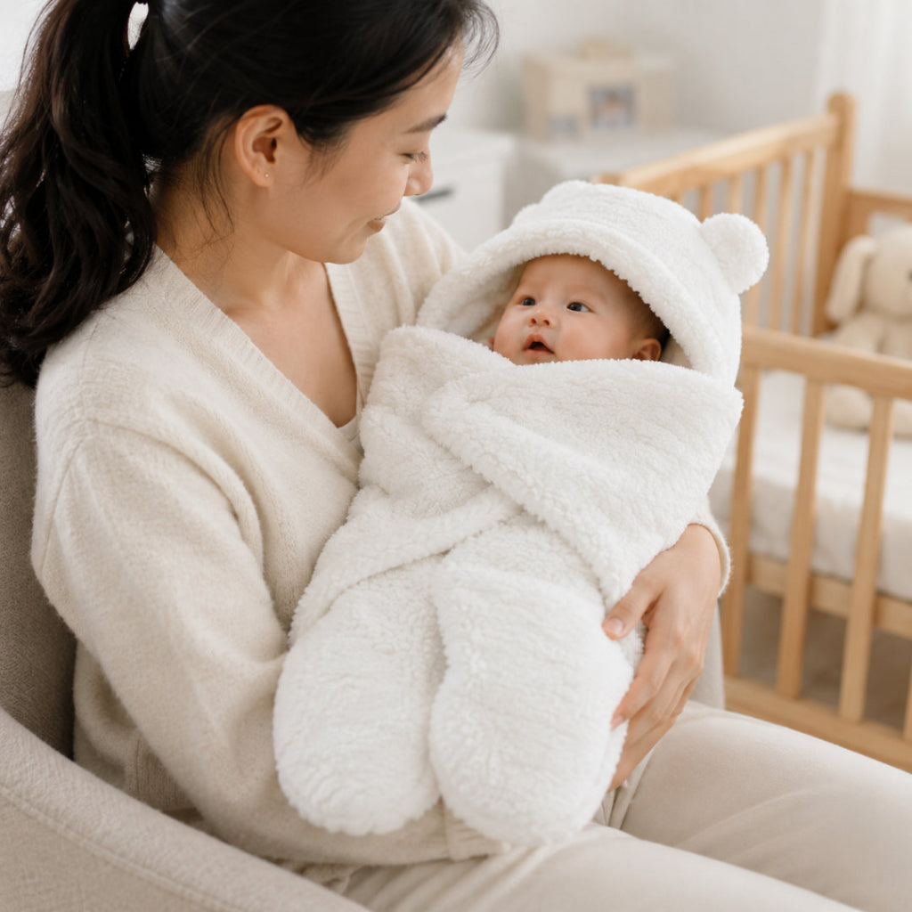 Hooded Fleece Baby Wrap Blanket