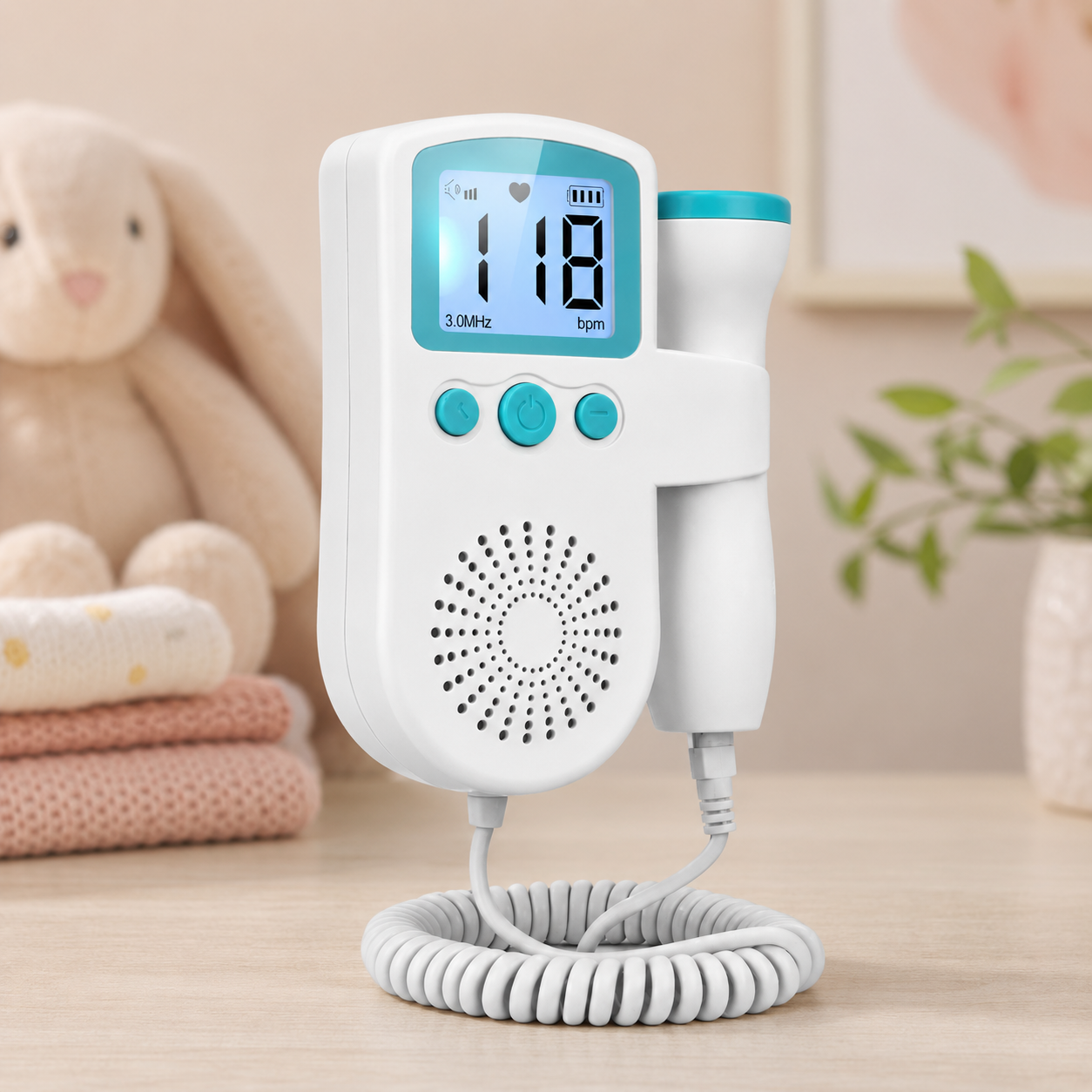 Fetal Heart Rate Tracker with LCD Screen and Audio Playback