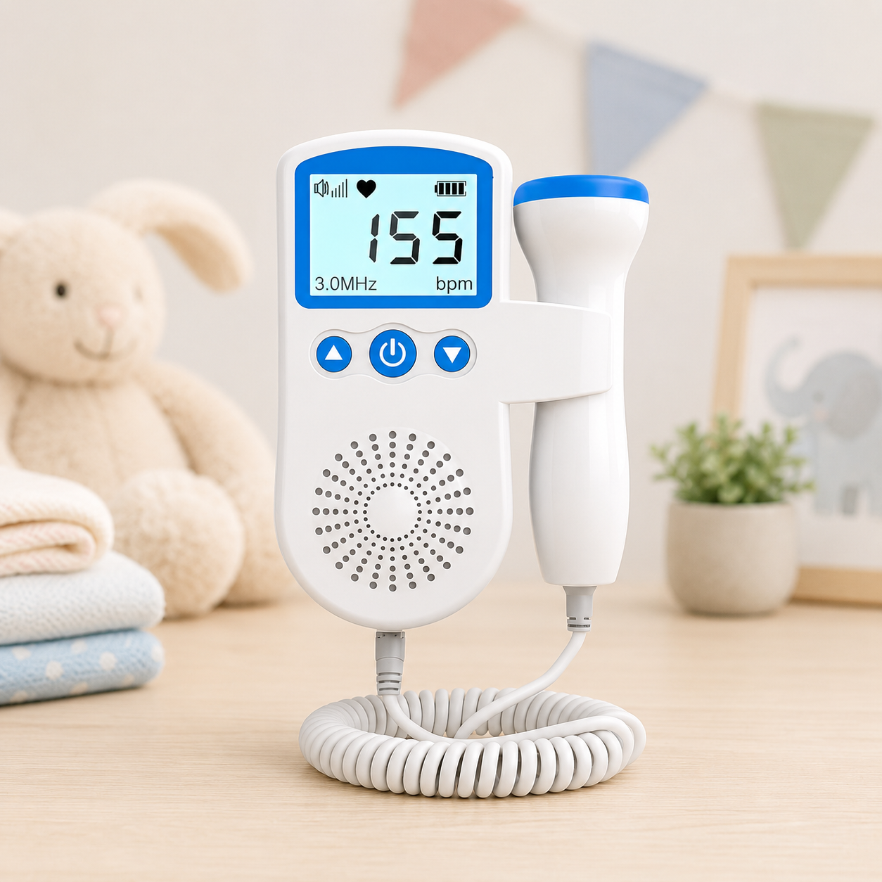 Fetal Heart Rate Tracker with LCD Screen and Audio Playback
