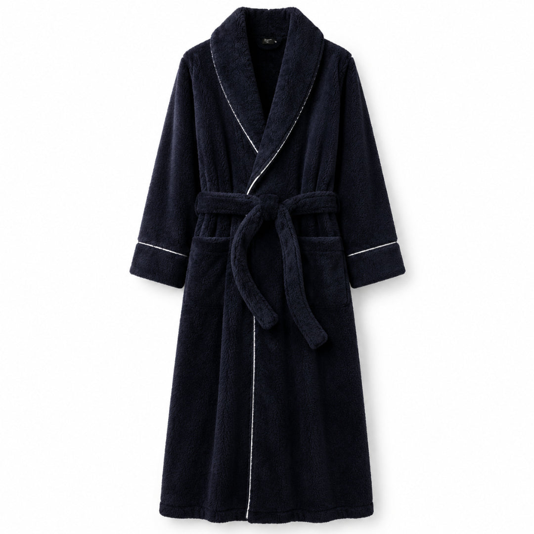 Plush Shawl Collar Winter Bathrobe