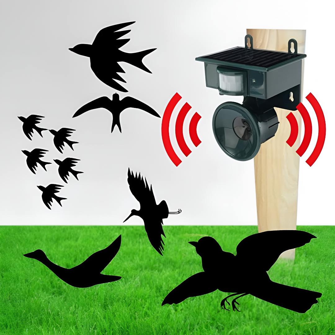 Solar-Powered Motion-Sensor Bird Repeller for Outdoor Pest Control