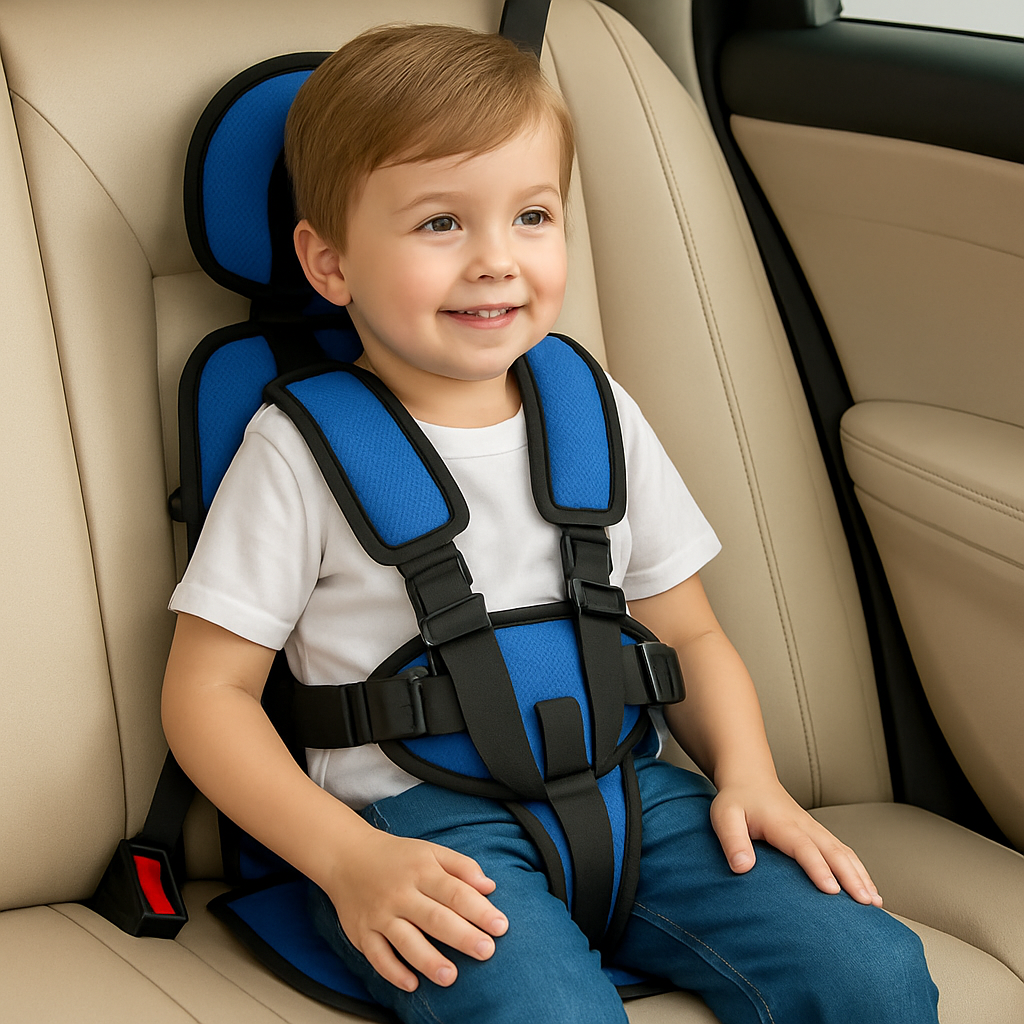 Adjustable Foldable Booster Seat with Travel Harness