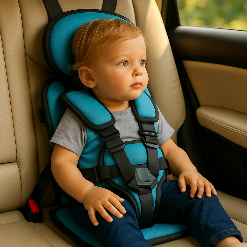 Adjustable Foldable Booster Seat with Travel Harness