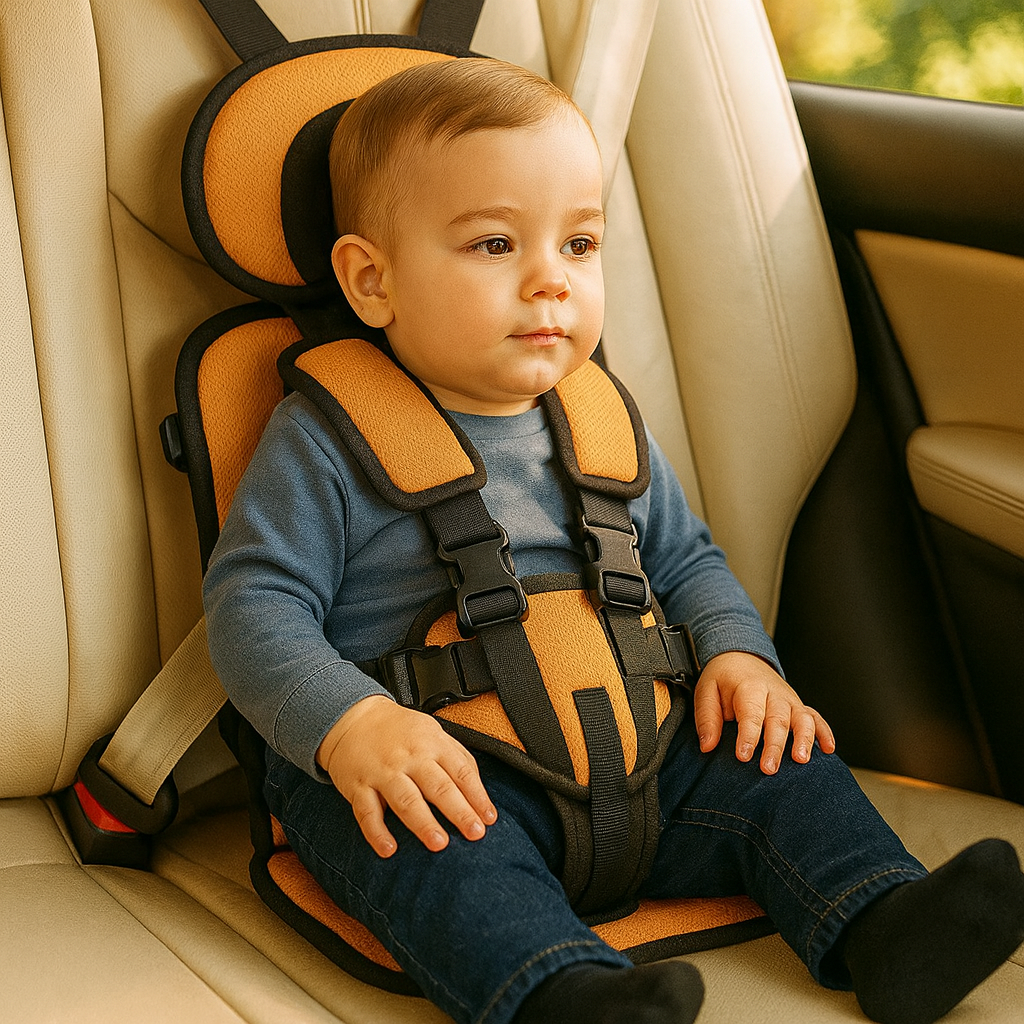 Adjustable Foldable Booster Seat with Travel Harness