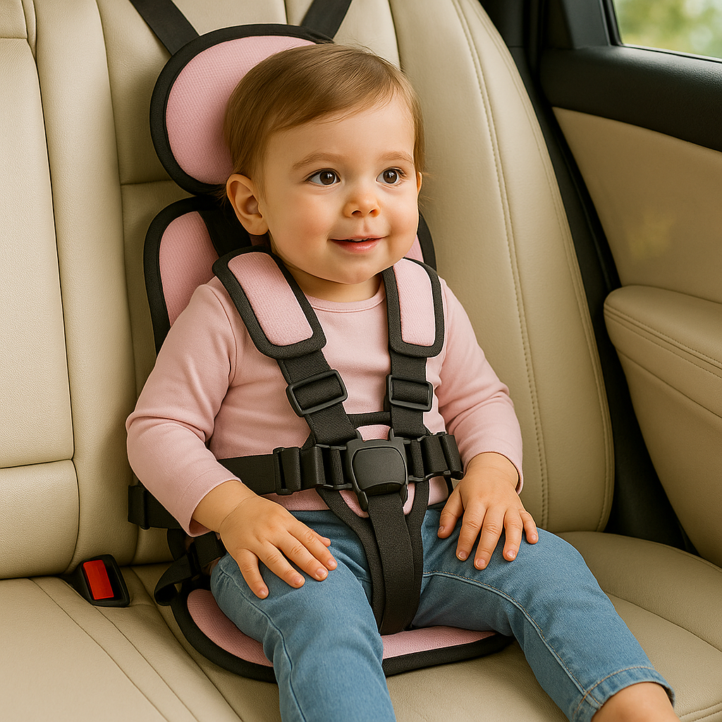 Adjustable Foldable Booster Seat with Travel Harness
