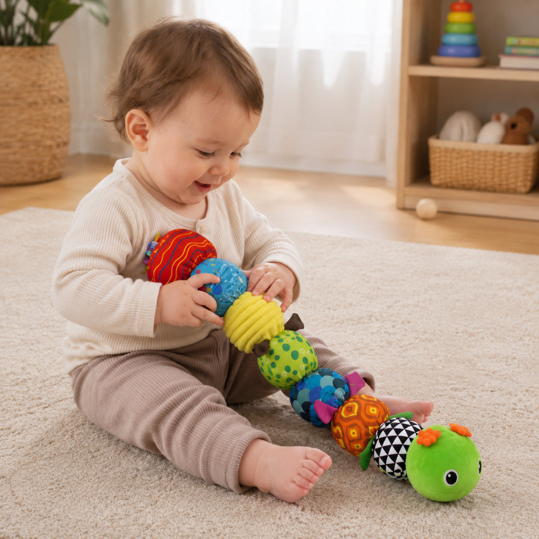 Musical Plush Caterpillar Sensory Toy for Babies