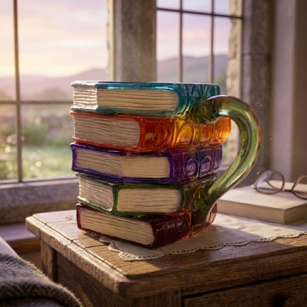 Book-Shaped Glass Coffee Mug for Literature Lovers
